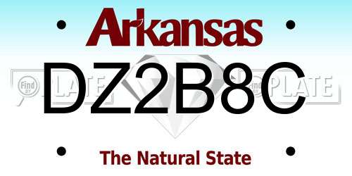 DZ2B8C Arkansas License Plate