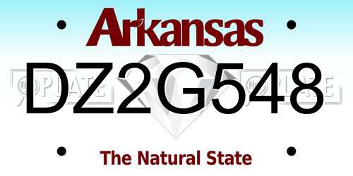 DZ2G548 Arkansas License Plate