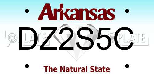 DZ2S5C Arkansas License Plate