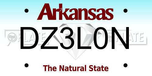 DZ3L0N Arkansas License Plate