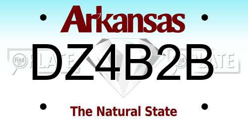 DZ4B2B Arkansas License Plate