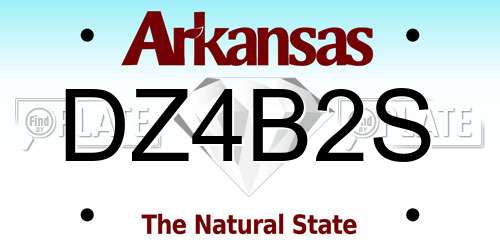DZ4B2S Arkansas License Plate