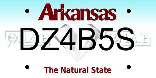 DZ4B5S Arkansas License Plate