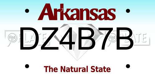 DZ4B7B Arkansas License Plate