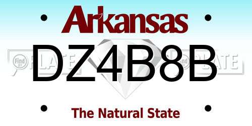 DZ4B8B Arkansas License Plate