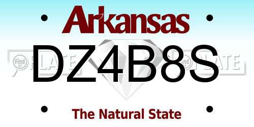 DZ4B8S Arkansas License Plate
