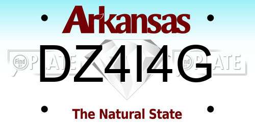 DZ4I4G Arkansas License Plate