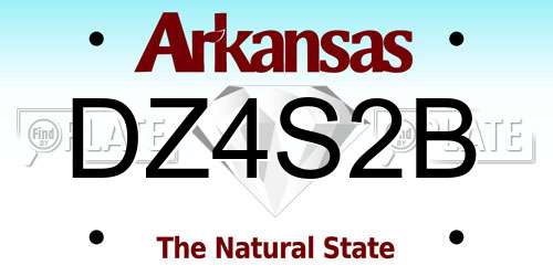 DZ4S2B Arkansas License Plate