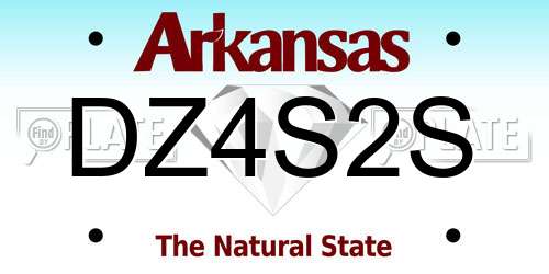 DZ4S2S Arkansas License Plate