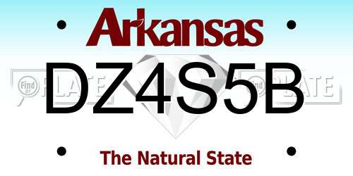 DZ4S5B Arkansas License Plate