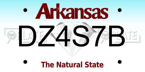 DZ4S7B Arkansas License Plate