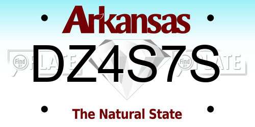 DZ4S7S Arkansas License Plate