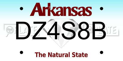 DZ4S8B Arkansas License Plate