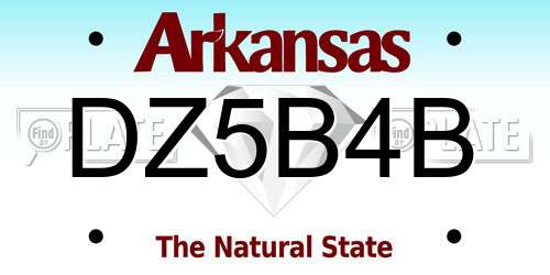 DZ5B4B Arkansas License Plate