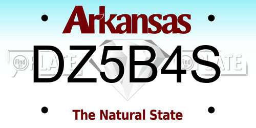 DZ5B4S Arkansas License Plate