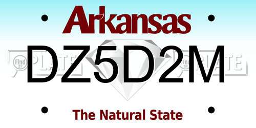 DZ5D2M Arkansas License Plate