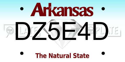 DZ5E4D Arkansas License Plate