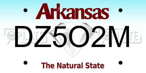 DZ5O2M Arkansas License Plate