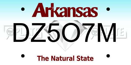 DZ5O7M Arkansas License Plate