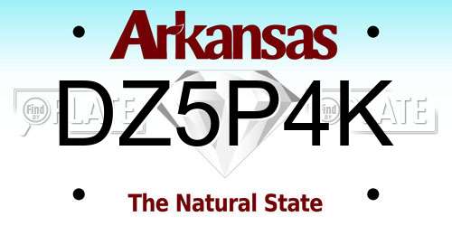 DZ5P4K Arkansas License Plate