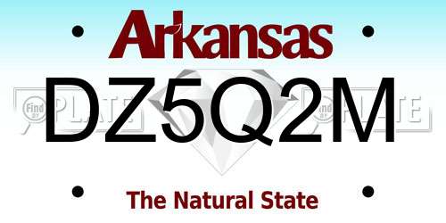 DZ5Q2M Arkansas License Plate