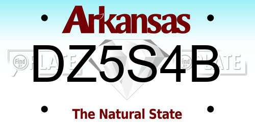 DZ5S4B Arkansas License Plate