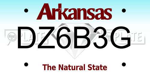 DZ6B3G Arkansas License Plate