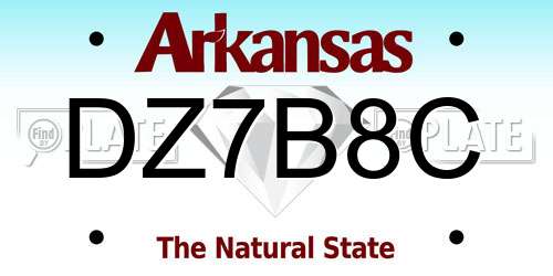 DZ7B8C Arkansas License Plate