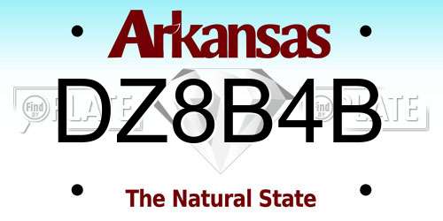 DZ8B4B Arkansas License Plate