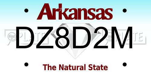 DZ8D2M Arkansas License Plate
