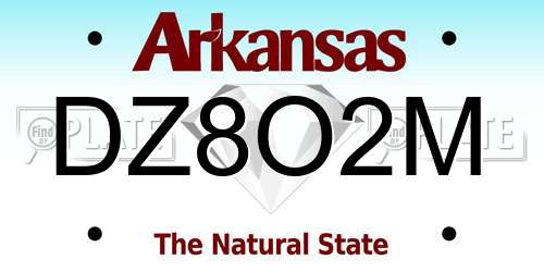 DZ8O2M Arkansas License Plate