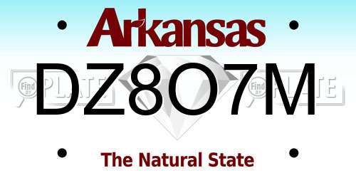 DZ8O7M Arkansas License Plate