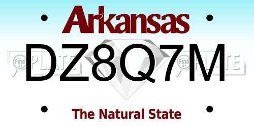 DZ8Q7M Arkansas License Plate