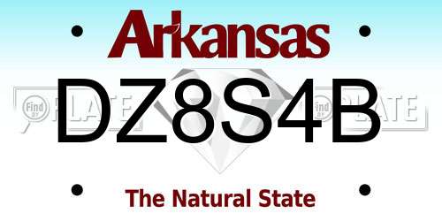 DZ8S4B Arkansas License Plate
