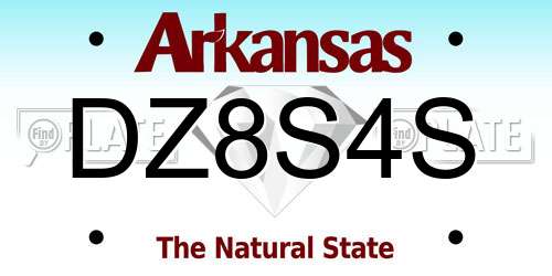 DZ8S4S Arkansas License Plate