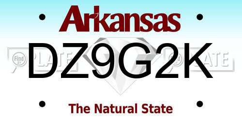 DZ9G2K Arkansas License Plate