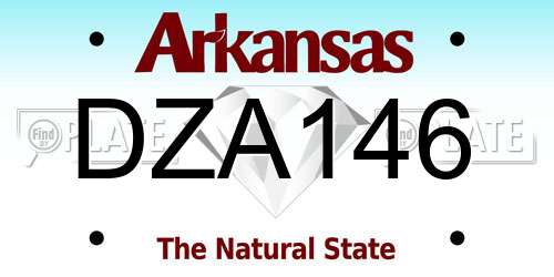 DZA146 Arkansas License Plate