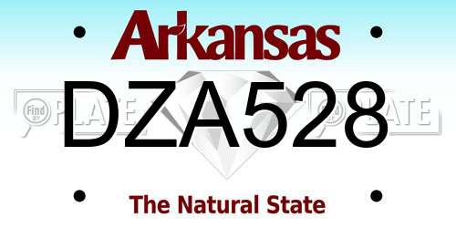 DZA528 Arkansas License Plate