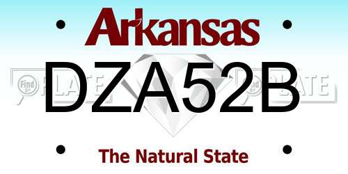 DZA52B Arkansas License Plate
