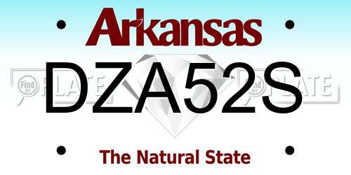DZA52S Arkansas License Plate