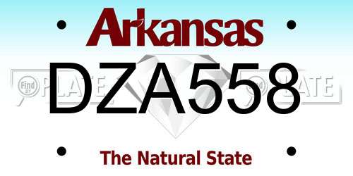 DZA558 Arkansas License Plate