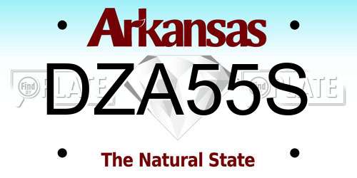 DZA55S Arkansas License Plate