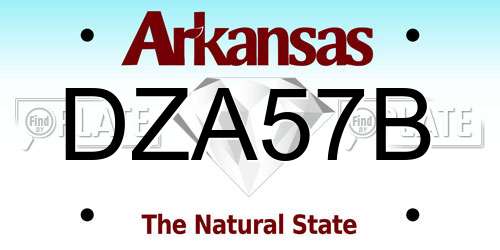 DZA57B Arkansas License Plate