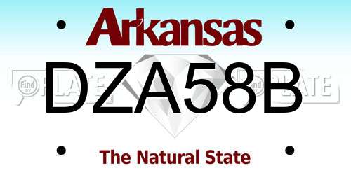DZA58B Arkansas License Plate