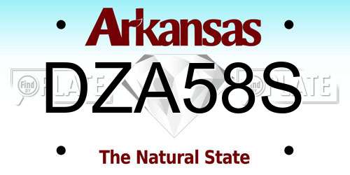 DZA58S Arkansas License Plate
