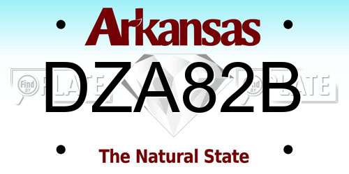 DZA82B Arkansas License Plate