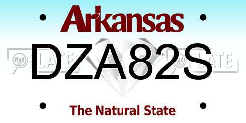 DZA82S Arkansas License Plate