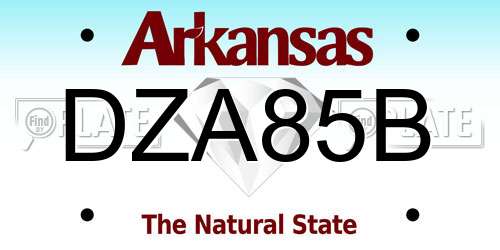 DZA85B Arkansas License Plate