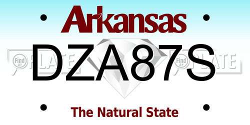 DZA87S Arkansas License Plate