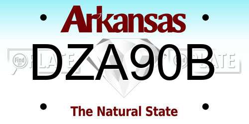 DZA90B Arkansas License Plate